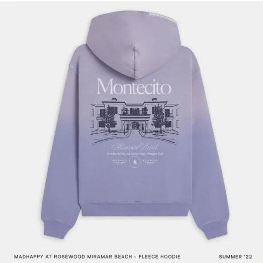 Madhappy Womens‎ Rosewood Miramar Beach Montecito Hoodie Fleece Purple Size XS